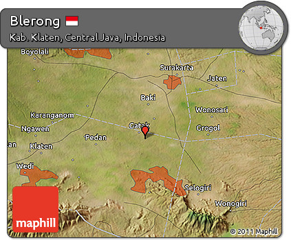 Satellite 3D Map of Blerong
