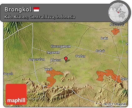 Satellite 3D Map of Brongkol