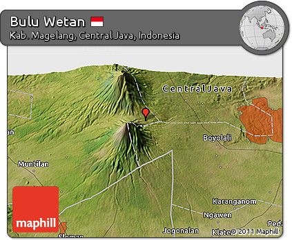 Satellite 3D Map of Bulu Wetan