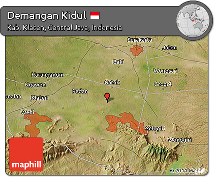Satellite 3D Map of Demangan Kidul