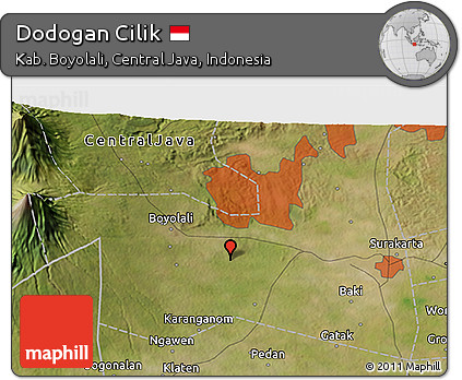 Satellite 3D Map of Dodogan Cilik