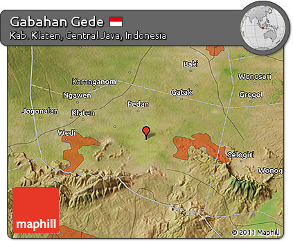 Satellite 3D Map of Gabahan Gede
