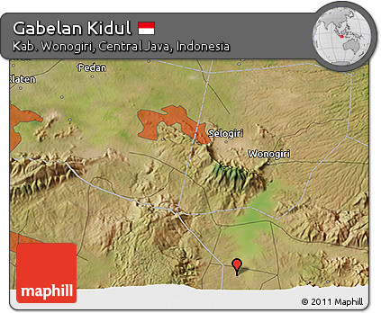 Satellite 3D Map of Gabelan Kidul