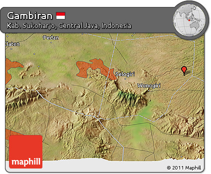 Satellite 3D Map of Gambiran