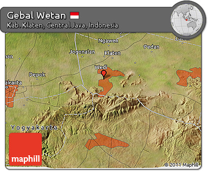 Satellite 3D Map of Gebal Wetan