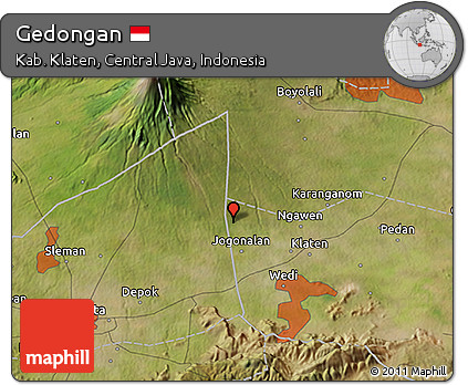 Satellite 3D Map of Gedongan