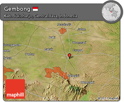 Satellite 3D Map of Gembong