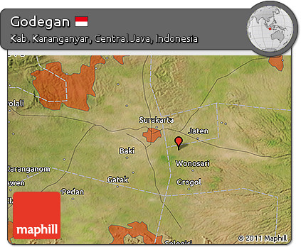 Satellite 3D Map of Godegan