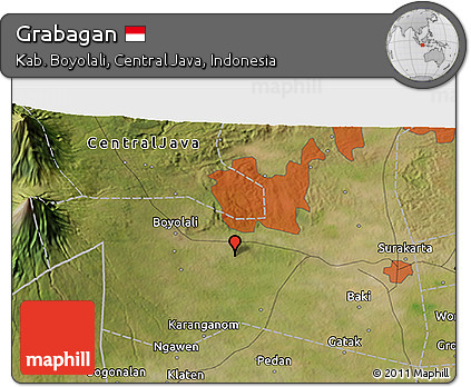 Satellite 3D Map of Grabagan