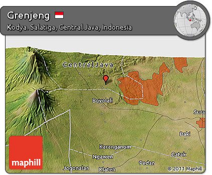 Satellite 3D Map of Grenjeng