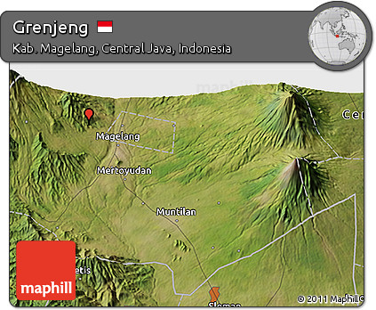 Satellite 3D Map of Grenjeng