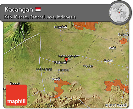 Satellite 3D Map of Kacangan
