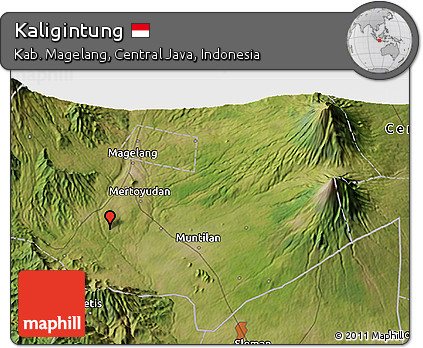 Satellite 3D Map of Kaligintung