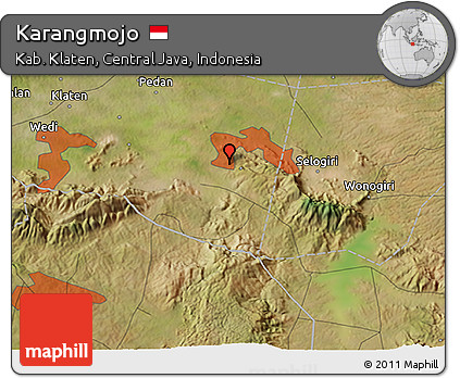 Satellite 3D Map of Karangmojo