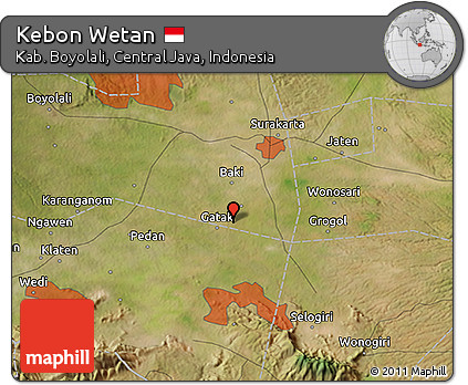 Satellite 3D Map of Kebon Wetan