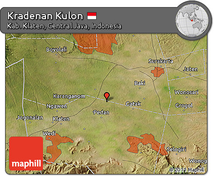 Satellite 3D Map of Kradenan Kulon