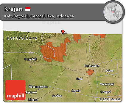 Satellite 3D Map of Krajan
