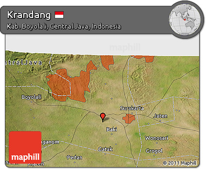 Satellite 3D Map of Krandang