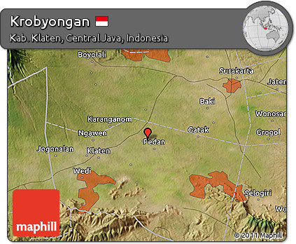 Satellite 3D Map of Krobyongan