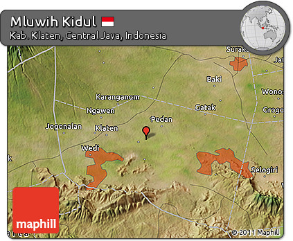 Satellite 3D Map of Mluwih Kidul