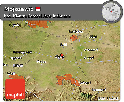 Satellite 3D Map of Mojosawit