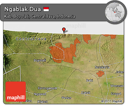 Satellite 3D Map of Ngablak Dua