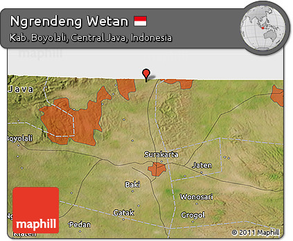 Satellite 3D Map of Ngrendeng Wetan