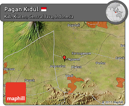 Satellite 3D Map of Pagan Kidul