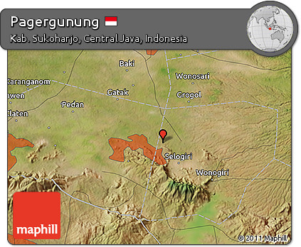 Satellite 3D Map of Pagergunung