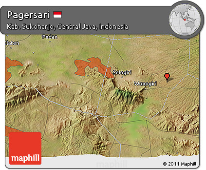 Satellite 3D Map of Pagersari
