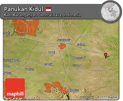 Satellite 3D Map of Panukan Kidul