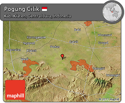 Satellite 3D Map of Pogung Cilik