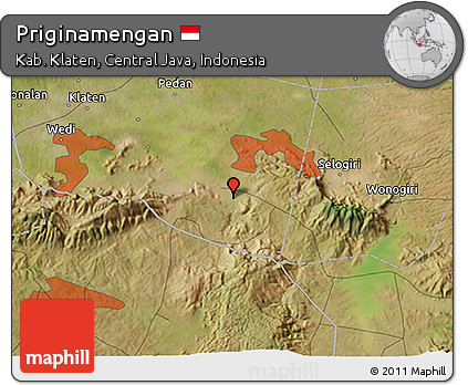 Satellite 3D Map of Priginamengan