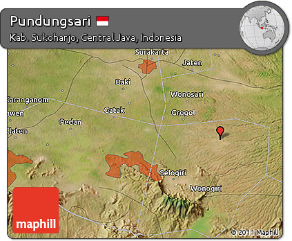 Satellite 3D Map of Pundungsari