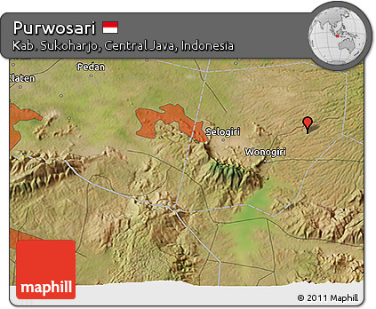Satellite 3D Map of Purwosari