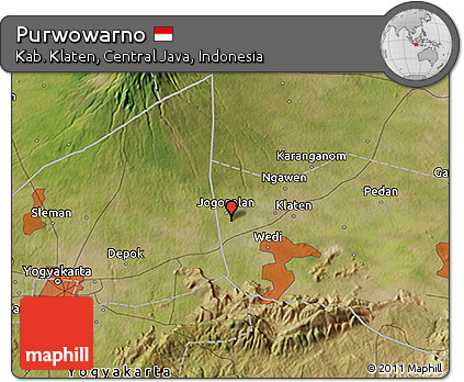 Satellite 3D Map of Purwowarno