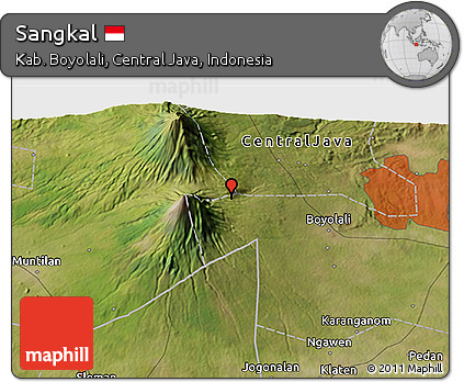 Satellite 3D Map of Sangkal
