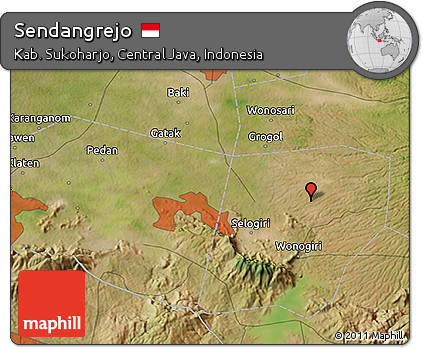 Satellite 3D Map of Sendangrejo