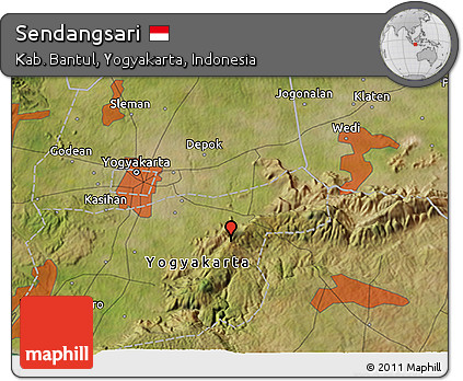 Satellite 3D Map of Sendangsari