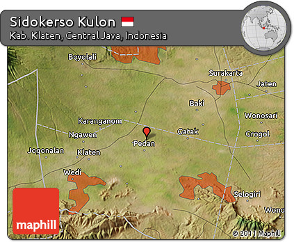 Satellite 3D Map of Sidokerso Kulon
