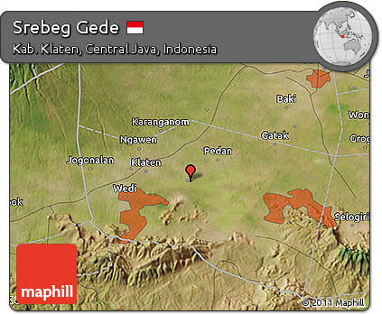 Satellite 3D Map of Srebeg Gede
