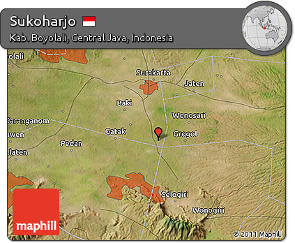 Satellite 3D Map of Sukoharjo