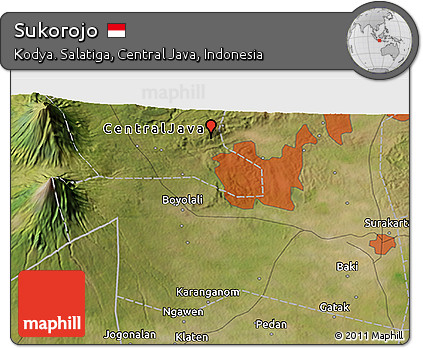 Satellite 3D Map of Sukorojo