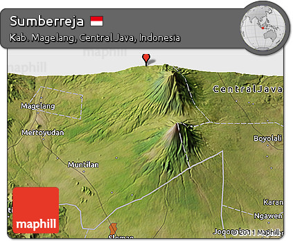 Satellite 3D Map of Sumberreja