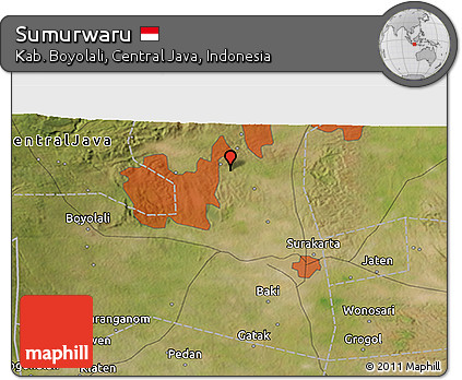 Satellite 3D Map of Sumurwaru