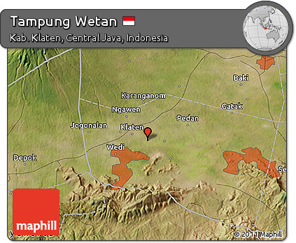 Satellite 3D Map of Tampung Wetan