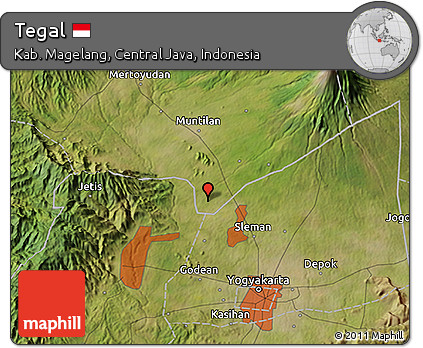 Satellite 3D Map of Tegal