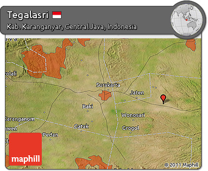 Satellite 3D Map of Tegalasri