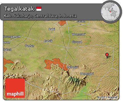 Satellite 3D Map of Tegalkatak