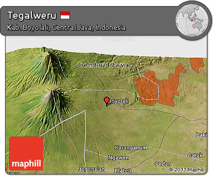 Satellite 3D Map of Tegalweru